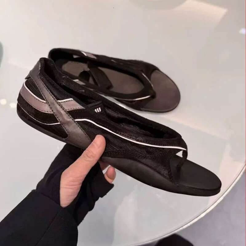 Sheepskin Version ~ Korean Style One-Strap Flat Toe Post Sandals for Women 2025 New Spring Summer Sports Dexun Shoes