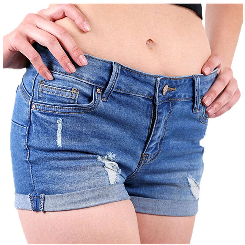 Shorts Women Denim Shorts Spring Ripped Cuffed Hem Denim Shorts Low Waist Jeans For Women Jean Shorts