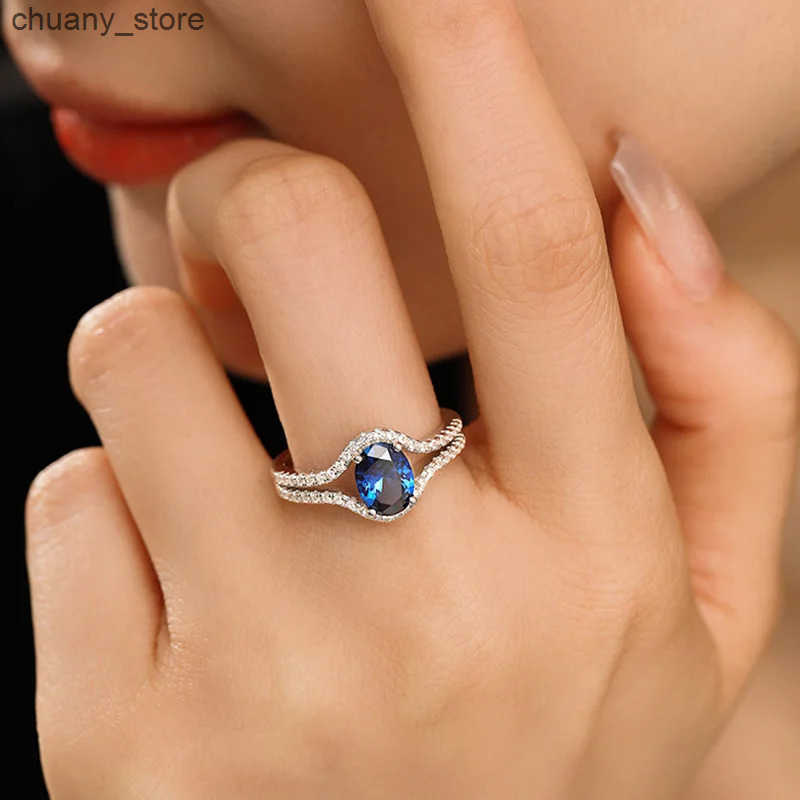CHARMING 1.5CT Design Sense RUby Sapphire Rings Skeleton Shape 925 Sterling Silver for Women Engagement Party Fine Jewelry Gifts z250529SSXC