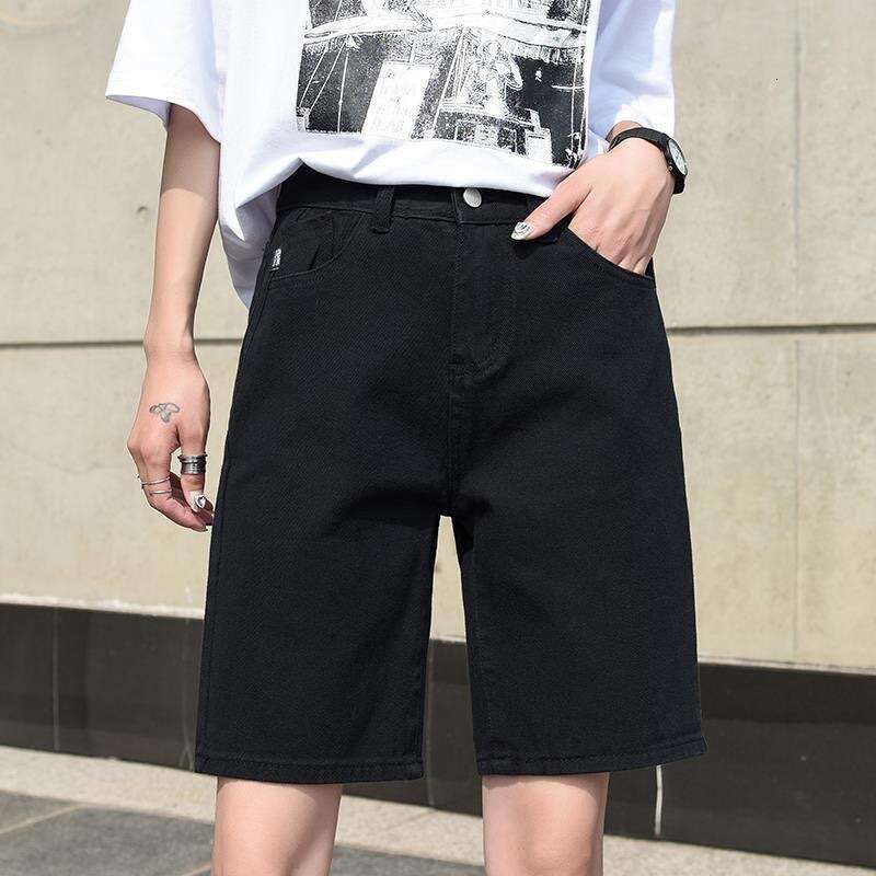 Shorts Women Denim Shorts Women S Denim Summer Korean Style New High Waist Loose Slimming Straight Small Petite Mid Length Shorts Jean Shorts