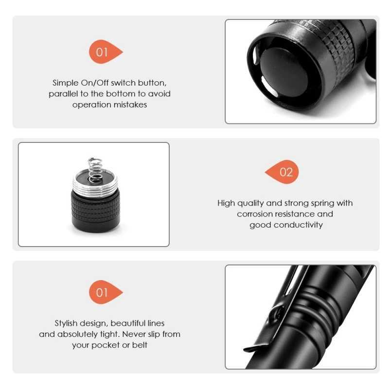 Mini Portable LED Pen Light Pocket Ultra Bright High Lumens Handheld Flashlight Torch for Camping Outdoor Emergency XJ250529