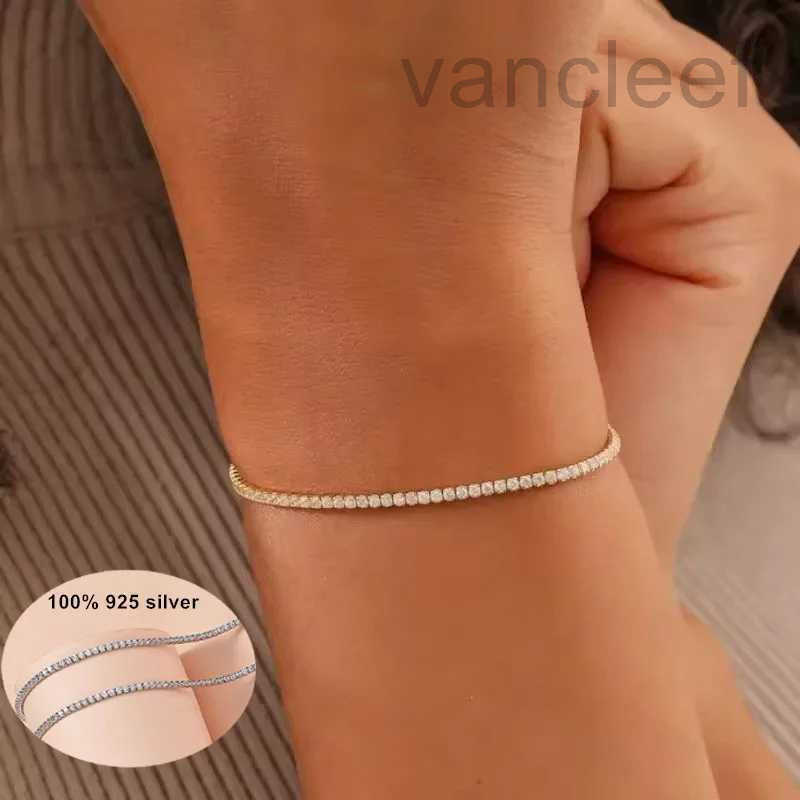 Tennis Dainty Silver Wedding Tennis Bracelet Cubic Zirconia Bracelet High Quality Minimalist Womens Tennis Bracelet 925 Pure Silver y240914