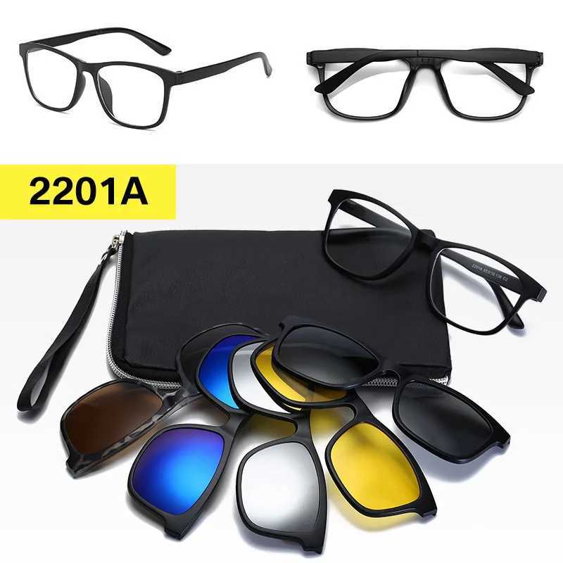 2025 TR Frame Myopia Glasses Frame Magnetic Suction Sunglasses Cover 6in1 New Polarized With Cover Mens And WomensXJ250528