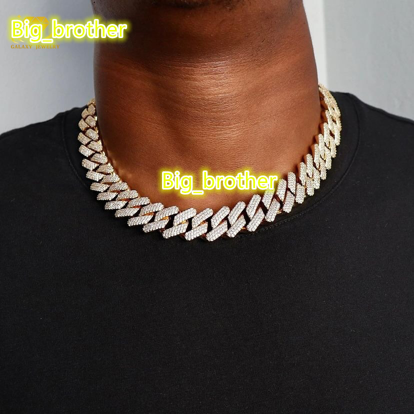 Fine Jewelry Necklaces GRA 925 Cuban Link Chain Ice Out 15mm 18mm 20mm Vvs Diamond Moissanite Rapper Hip Hop Chain Cuban Link