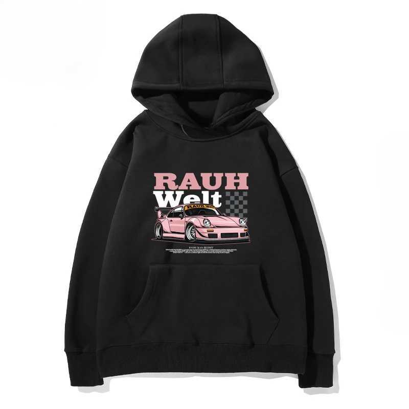 RWB Modified Car 911 Black Hooded Hoodie Men and Women of The Same Model 2024 New Autumn and Winter Casual Loose Top ClothingXJ250514