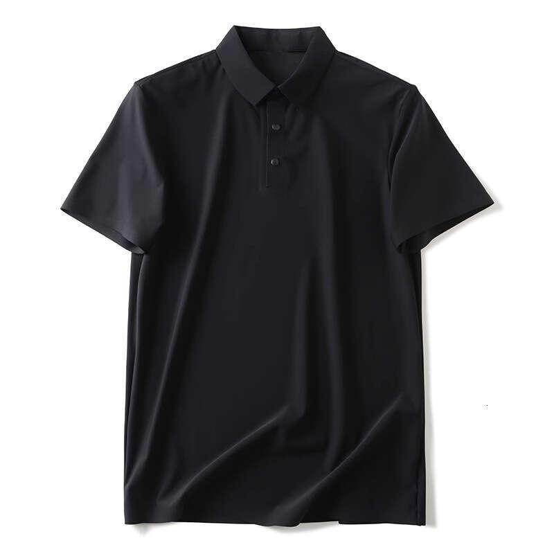 Summer Men's Cool Touch High-End Laser Cut Seamless Glued Quick-Dry Breathable Comfortable Versatile Short Sleeve Polo Shirt with Turn-Down Colla