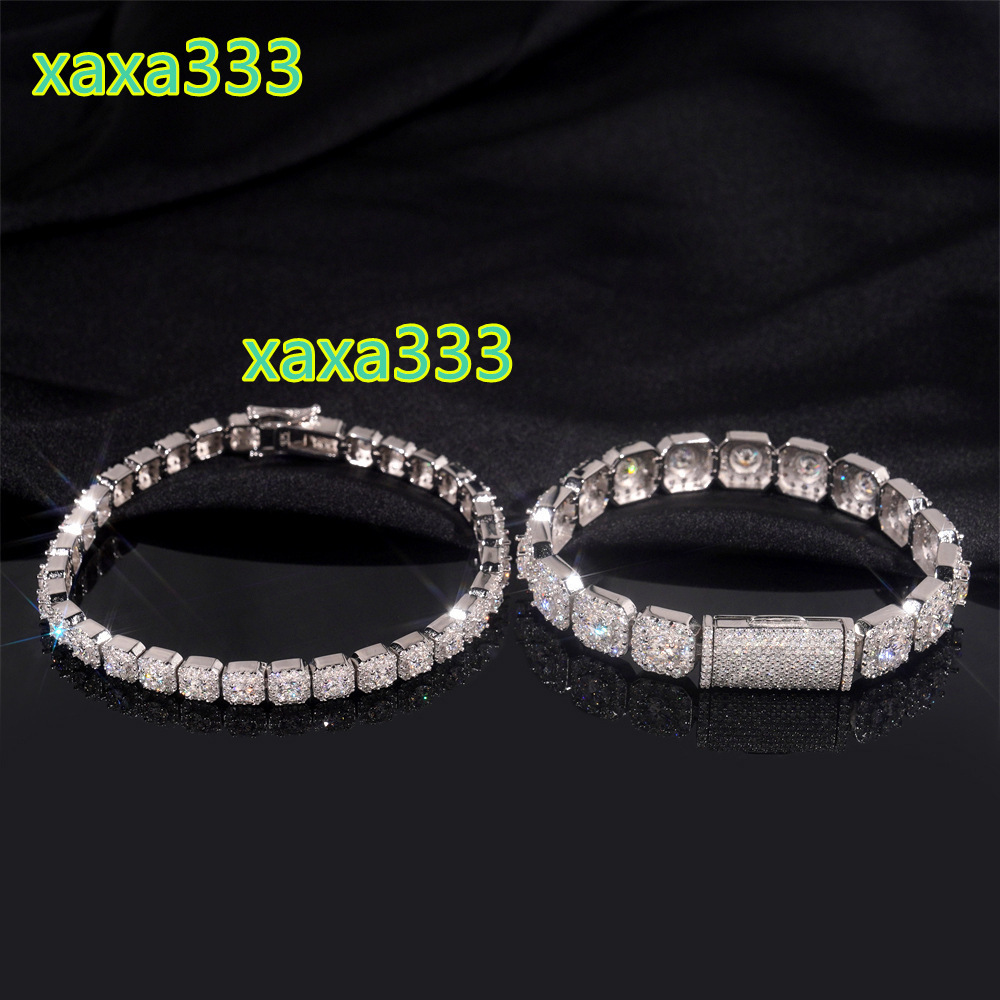 Hot New 925 Silver VVS Moissanite Necklace and 6mm Fashionable Hip-hop Joker Bracelet Cross-Border Best Seller