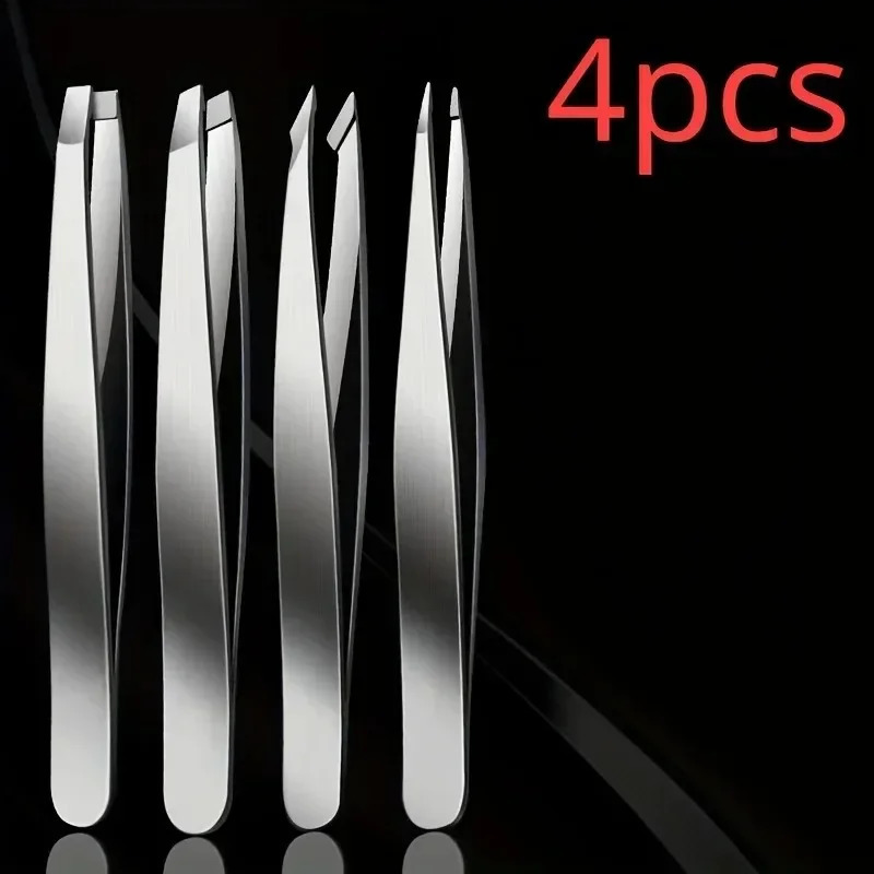 Practical 4pcs Set Professional Tweezer Perfect for Eyebrows Hair Removal Splinter Very Effortless and Relaxed To Remove 250516