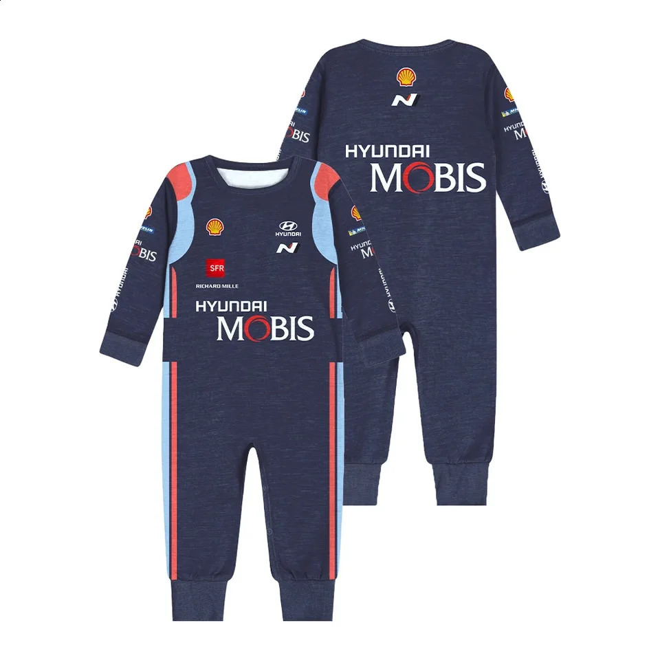 WRC Outdoor Extreme Sport Wild Racing 3D Print Fast Drying Breathable Baby Crawling Clothes Selling Baby Cotton Jumpsuit 250528