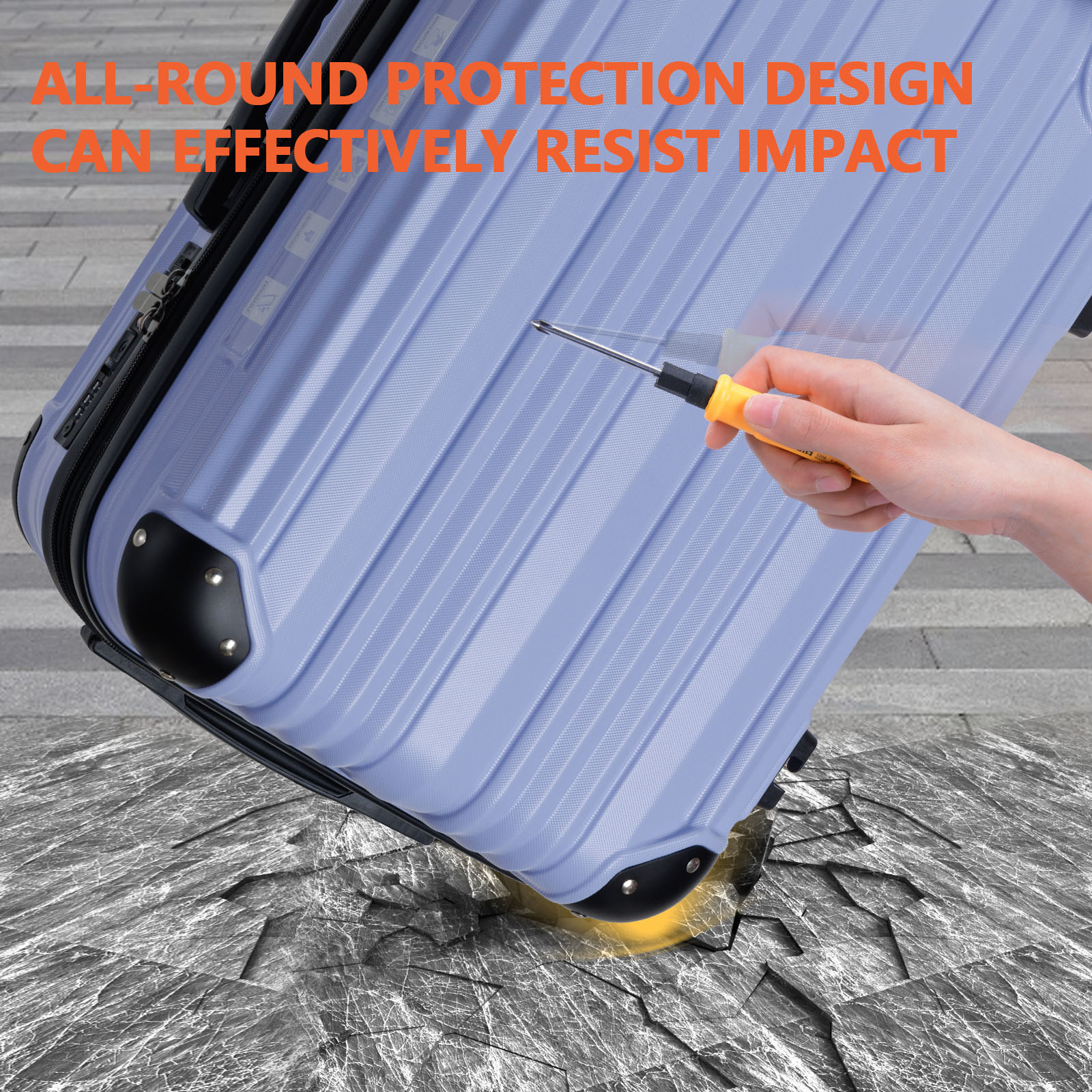 24" Expandable Carry-On Suitcase with TSA Lock - ABS Luggage w/Corner Protectors for Business Travel & Vacation, 24 Inch Lightweight Spinner Lugg