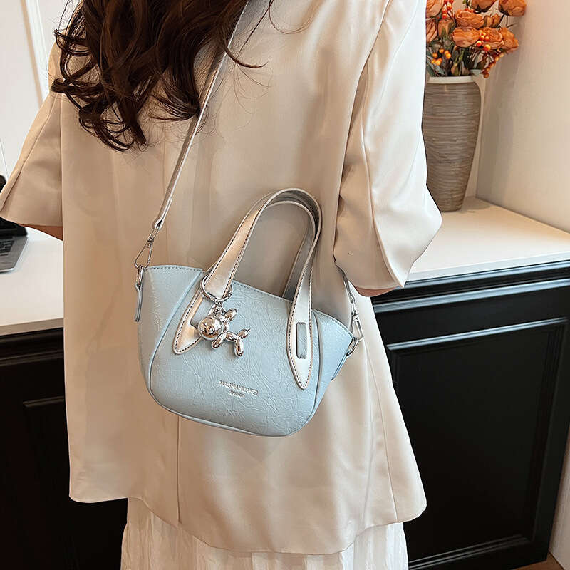 Korean Style Niche Design Trendy Color-Block Crossbody For Women Summer New Simple Texture Shoulder Commuter Bucket Bag B5