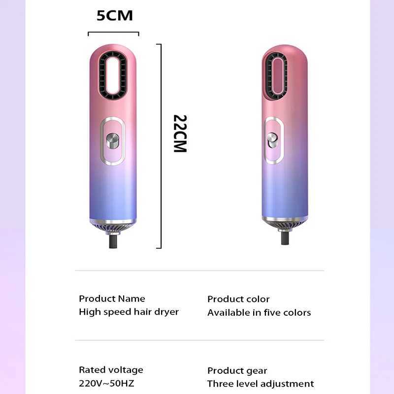 Hair Dryer Hair Styling 3-in-1 Mini Portable Hair Dryer Curling Comb Brush Curling Iron Straightener Manual Hair DryerXJ250528