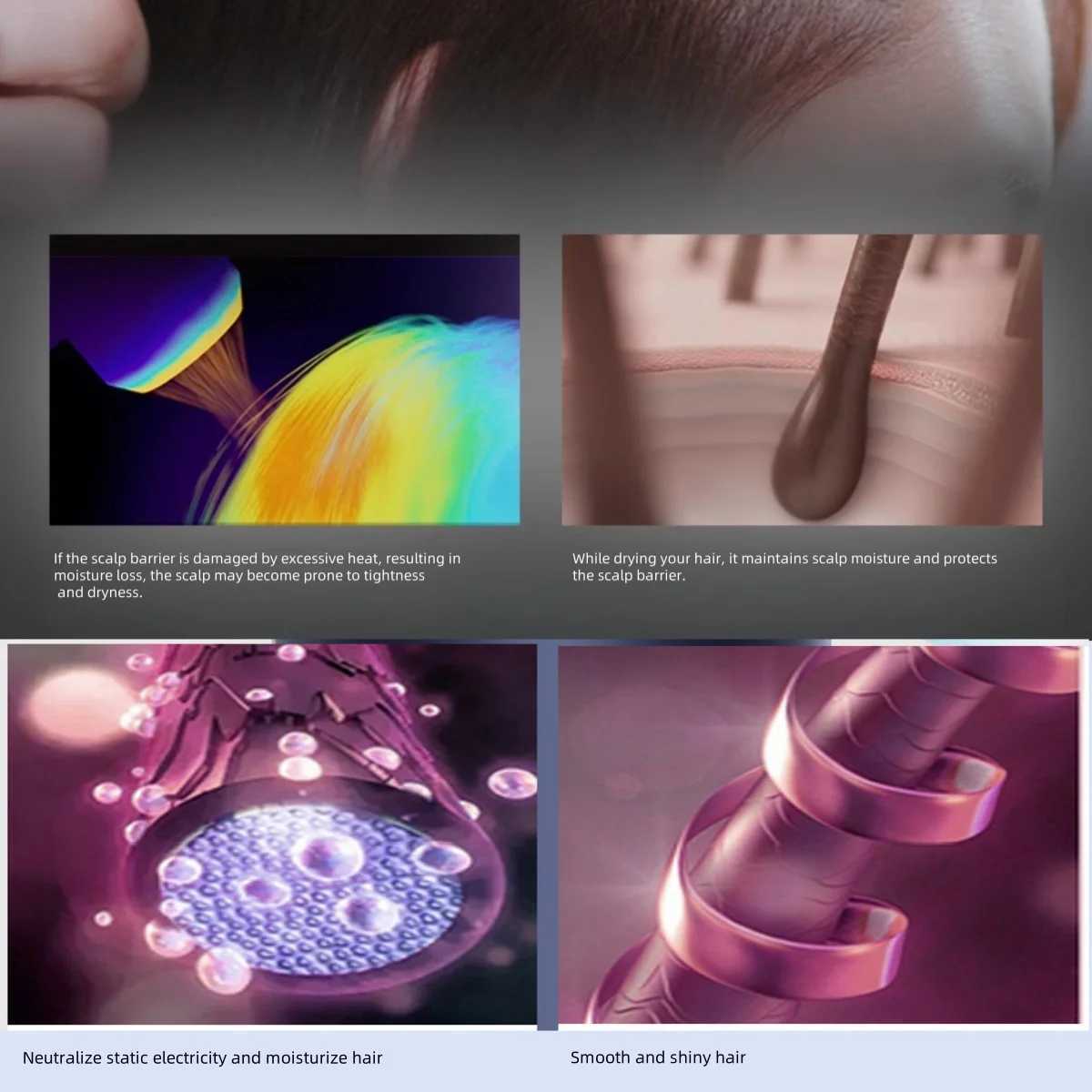 Super Hair Dryer Leafless High Speed Negative Ion Hair Care 160000RPM Fas Dry 220V Super Home Hair Salon Blow DryerXJ250528