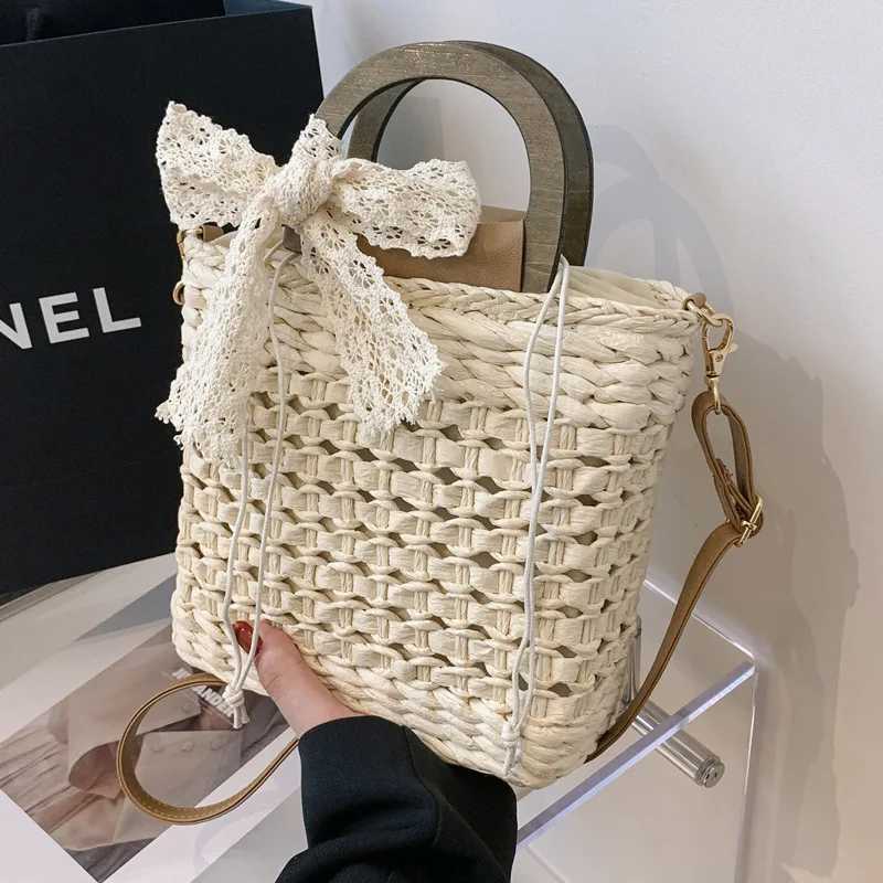 Women Straw Basket Crossbody Bags Top Handle Shoulder Bags Casual Designer Rattan Woven Summer Travel Beach Bags Female Handbag XJ2520528