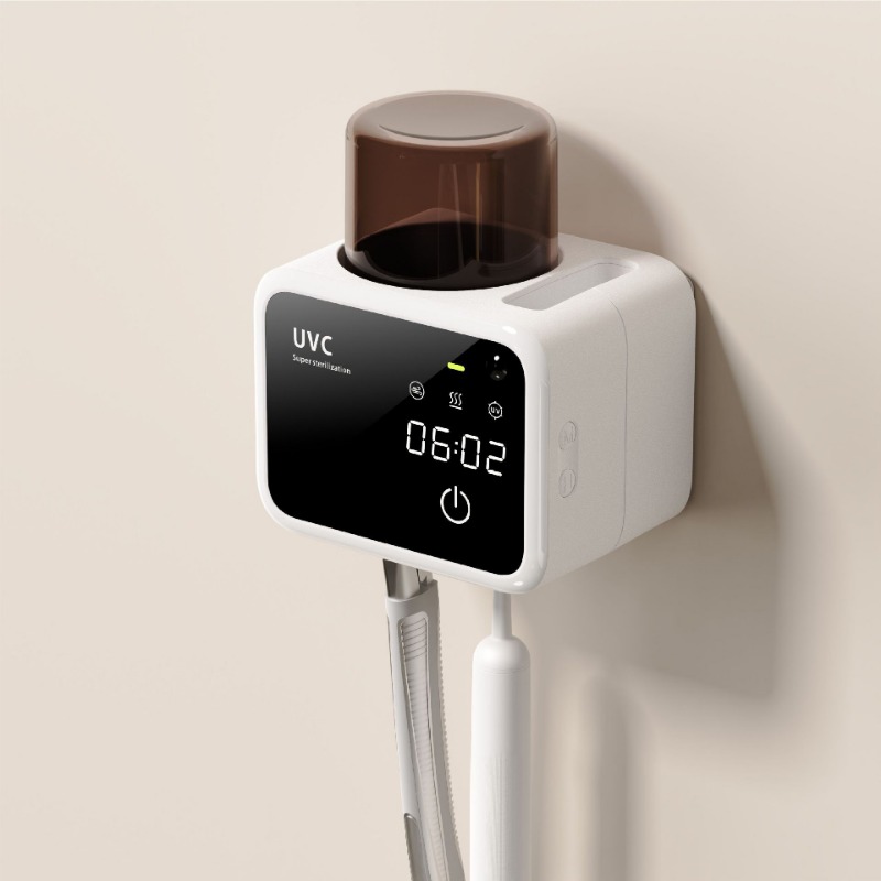 Wall Mounted Mini Automatic Toothbrush Mouthwash Cup Sterilizer UVC UV Disinfection