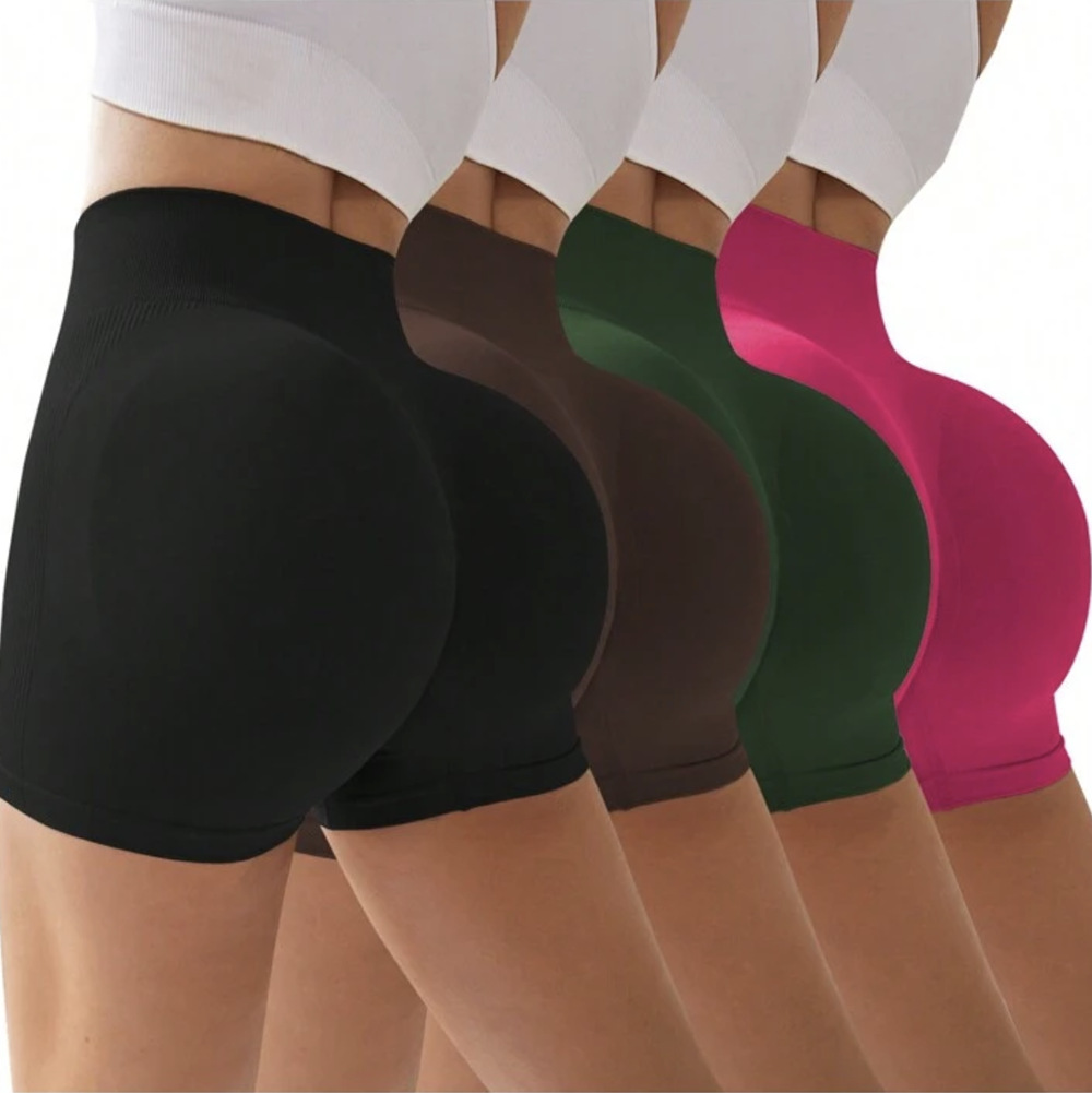 Yoga Shorts High-Rise Breathable No T-Line Workout Tights Outfits High Waisted Sports Shorts Fashion For Women'sPush Up Running Slim Fit Casual B