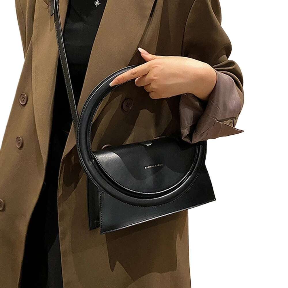 Designer Bag Women Round Ring Handbags Large Circle Design Tote Leather Shoulder Bag Female Fashion Crossbody Shopping Top Handle Bags