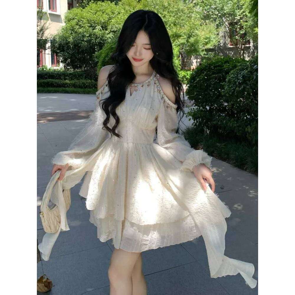 Fashion New Princess Short Dresses For Women Long Sleeve Casual Ruffles A-Line Elegant Chic Vestidos Female Vintage Clothes