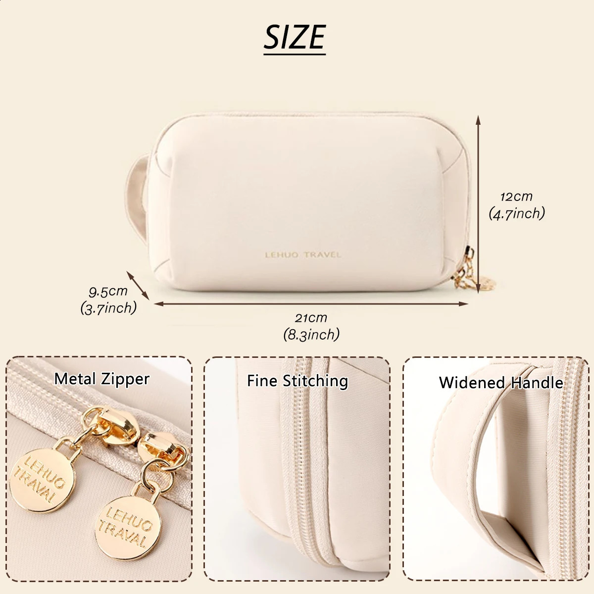 Small Square Brick Cosmetic Bag Convenient Onthego LargeCapacity Toiletry Bag 250528