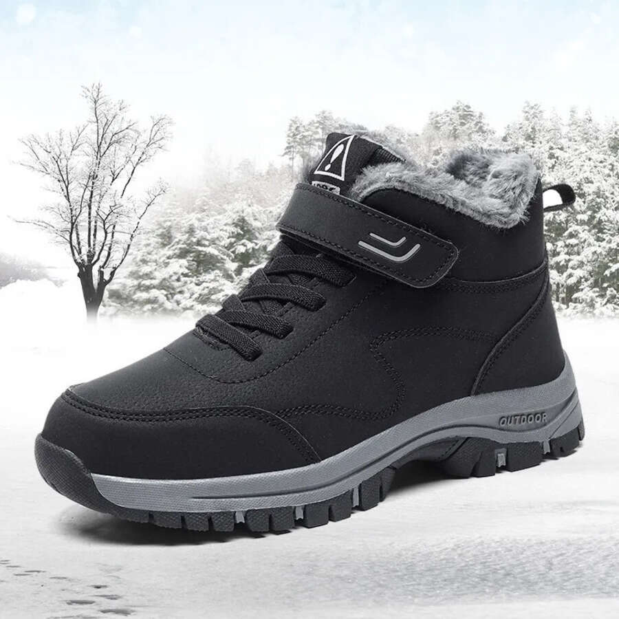 Women Mens Boots Winter Cotton Plush Pu Leather Waterproof Sneakers Climbing Hunting Shoes Outdoor Warm Hiking Boot Designer Shoes