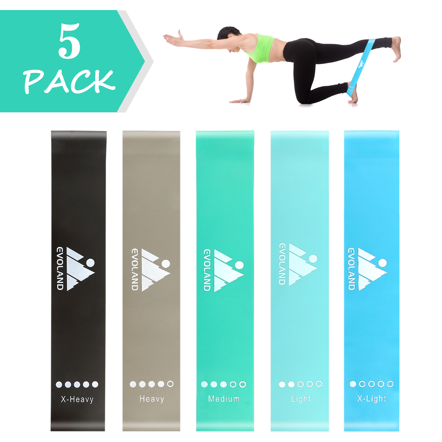 A1 Resistance Band Set - 5-Tier Latex Bands for HIIT, Pilates & Rehabilitation