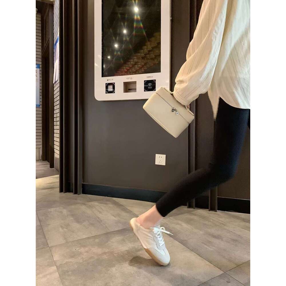 Su Yinyin Same Style Genuine Leather Casual Sports White for Women Autumn New Agan German Training Flat Shoes