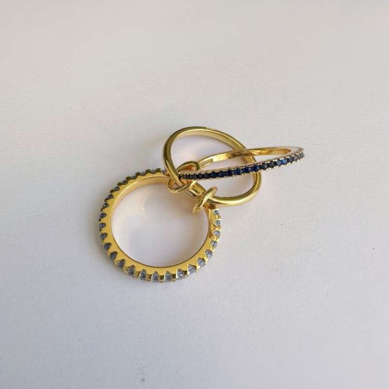 Korean Style Fashion Four-Piece Set Full Diamond Mirror Ring Ins Internet Celebrity Trendy Jewelry for Women