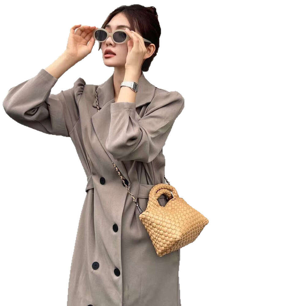 Tote Bag Braided Handbag New Genuine Leather Handwoven Basket Bag Versatile Cowhide Shoulder Crossbody Fashion Handbag For Women Shoulder Bag
