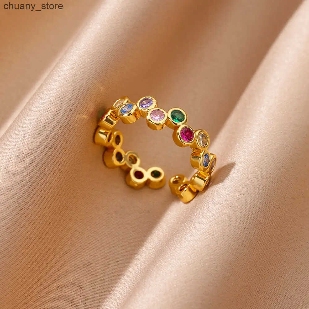 Pinky Zircon Ring for Women Stainless Steel Gold Color Ring 2025 Trend Couple Waterproof Aesthetic Wedding y2k Jewelry rings z250529D89C