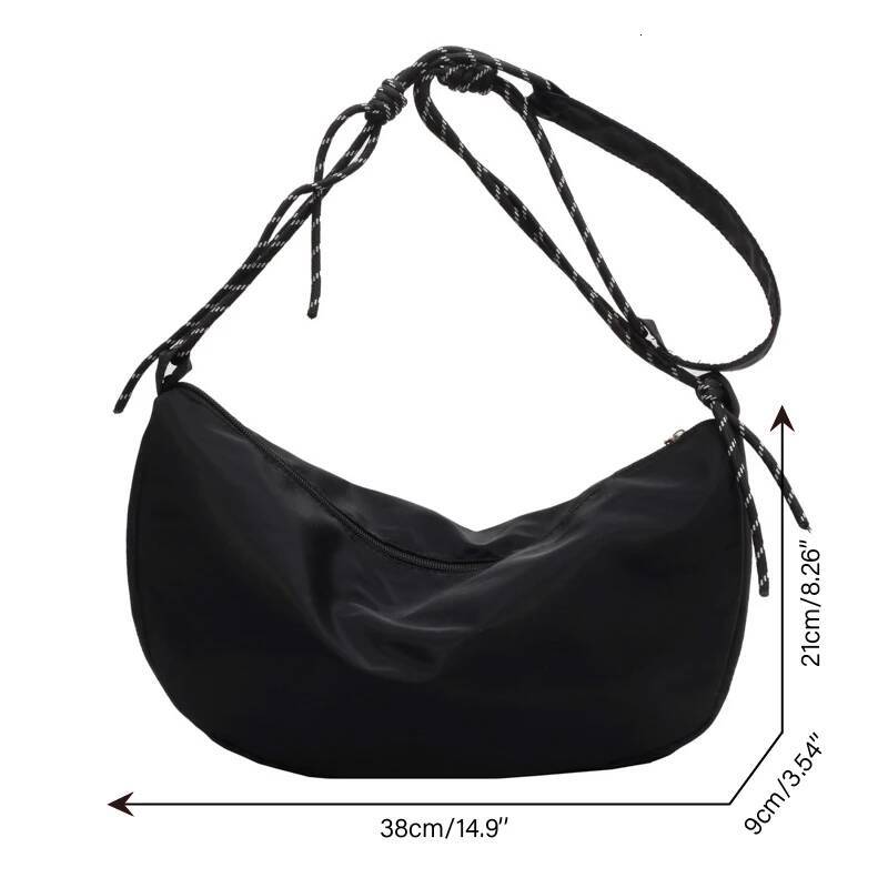 New Nylon Cloth Shoulder Bags Vintage Solid Color Hobos Casual Large Capacity Diagonal Bag Fashion Versatile Women Handbag