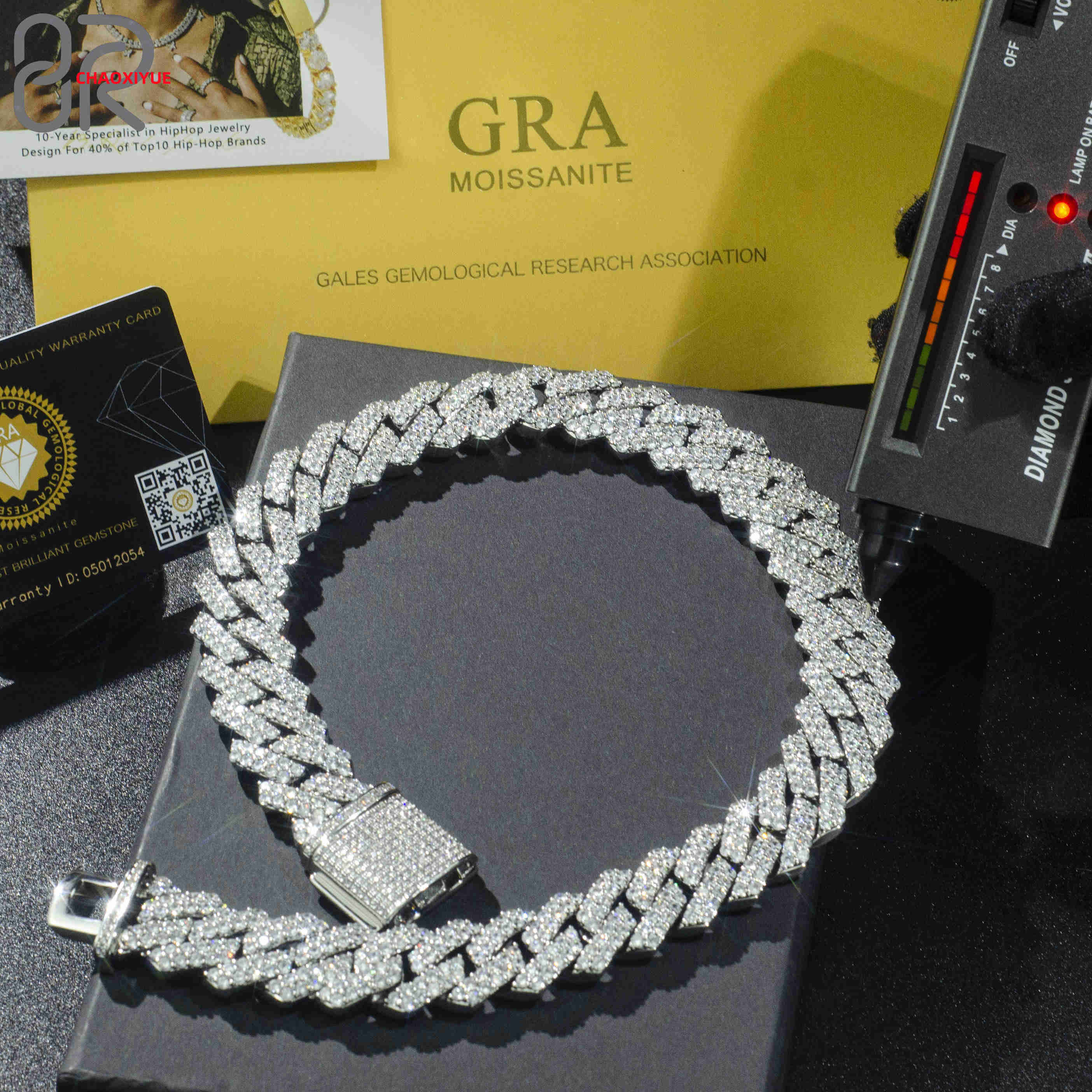 18mm 18 VVS Moissanite Cuban Link Chain Necklace Custom Thick Bling 925 Sterling Silver Hip Hop Rapper Fine Jewelry