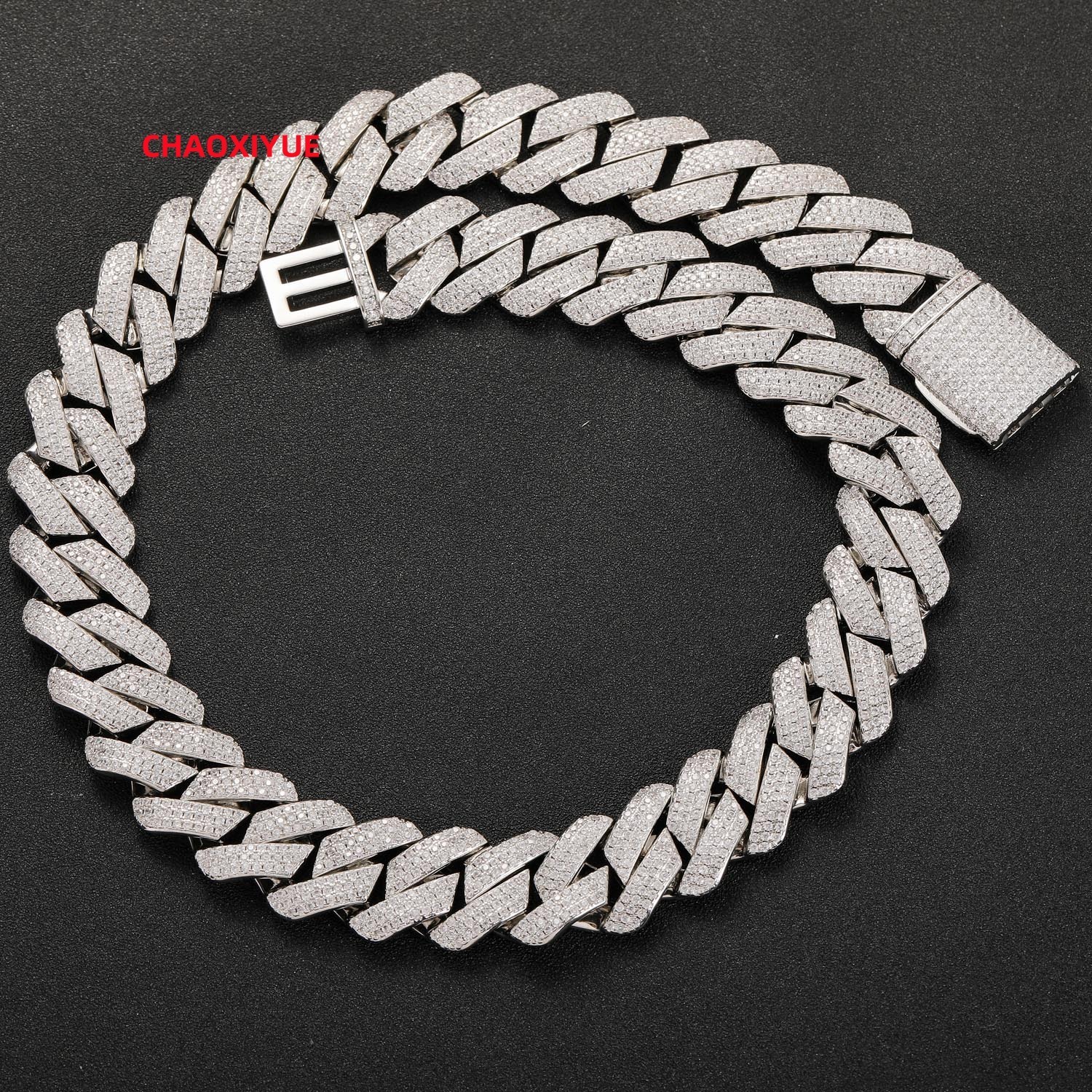 High Quality Wholesale 12mm Custom Cheap Hip Hop 925 Sterling Silver Moissanite Iced Out Cuban Chain Necklace