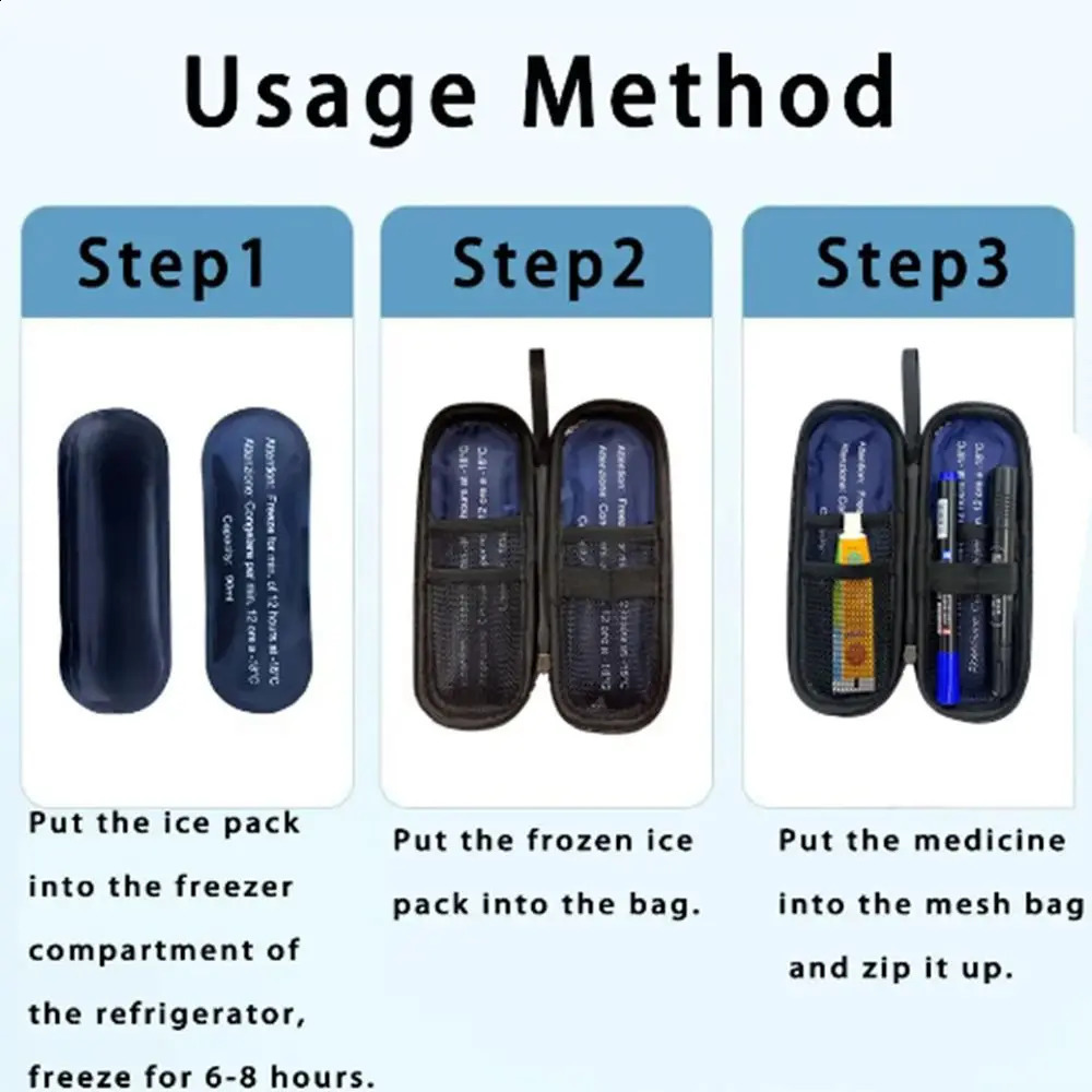 Simple PU Insulin Cooling Bag Waterproof Thermal Insulated Cooler Medicine Travel for Diabetics 250528