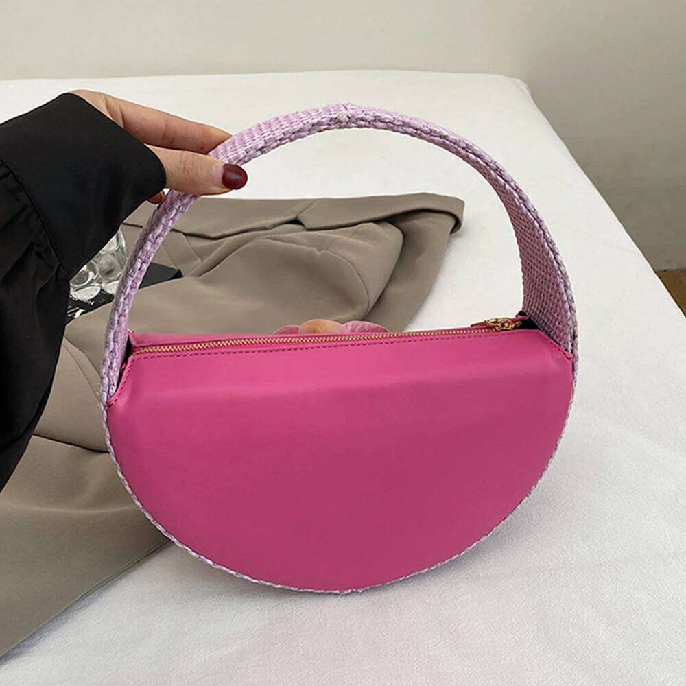 Women's Bags Designer Appliques Handbag Half Moon Dia Evening Bags For Women High Quality Flower Shoulder Bag Wedding Party Clutch