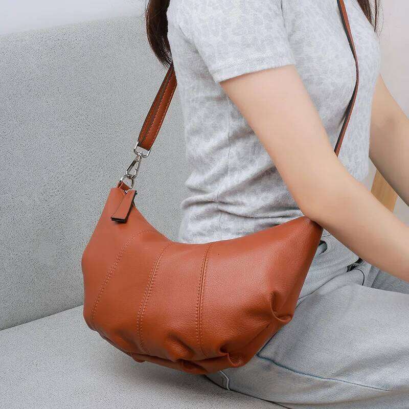 New Women Messenger Soft Genuine Leather Fashion Girl Handbags Designer Shoulder Large Capacity Hobo Bag Satchel