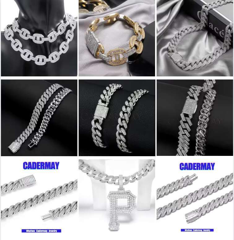 Cadermay Custom Hiphop Jewelry S925 Yellow Gold Plated 7mm Round Moissanite Stone Ice Out Cross Moissanite Pendant for Men