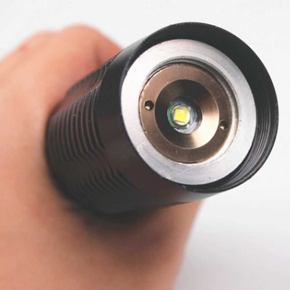 10W Portable Camping Lantern Zoom LED Flashlight Self Defense Tactical Zoomable Torch Lamp hunting Light uses 2*18650 BatteryXJ250529