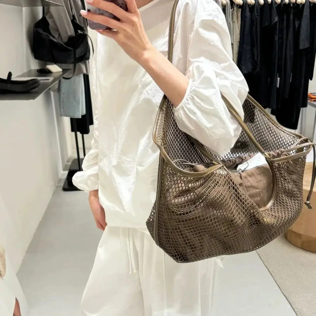 MESH SHOPPER BAG y ner PU Material WingShaped Handbag Spacious Tote Bag Large Capacity Women Travel Luggage Bag 250528