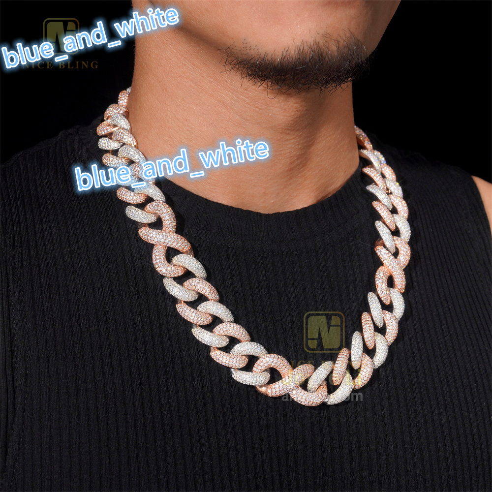 Fashion Hip Hop Jewelry 20mm Infinity Chunky Chain 925 Silver Iced Out Diamond Men Cuban Link Chain