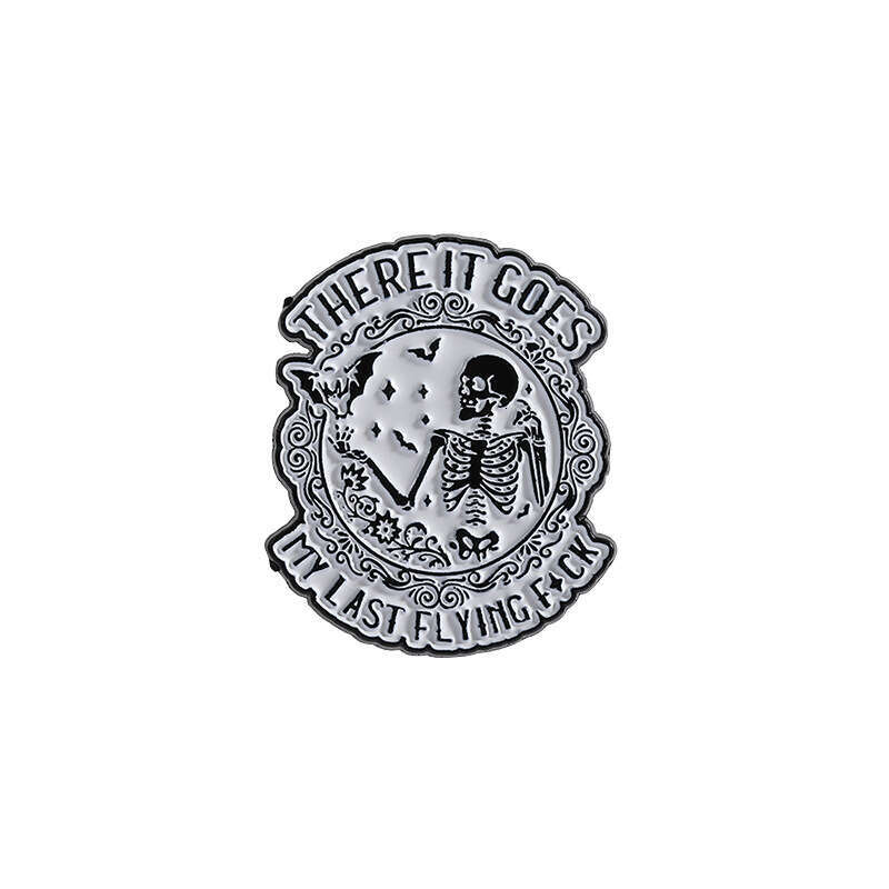 Black and White Simple Skull Halloween Costume Hat Backpack Accessories Lapel Pin Metal Badge Brooch