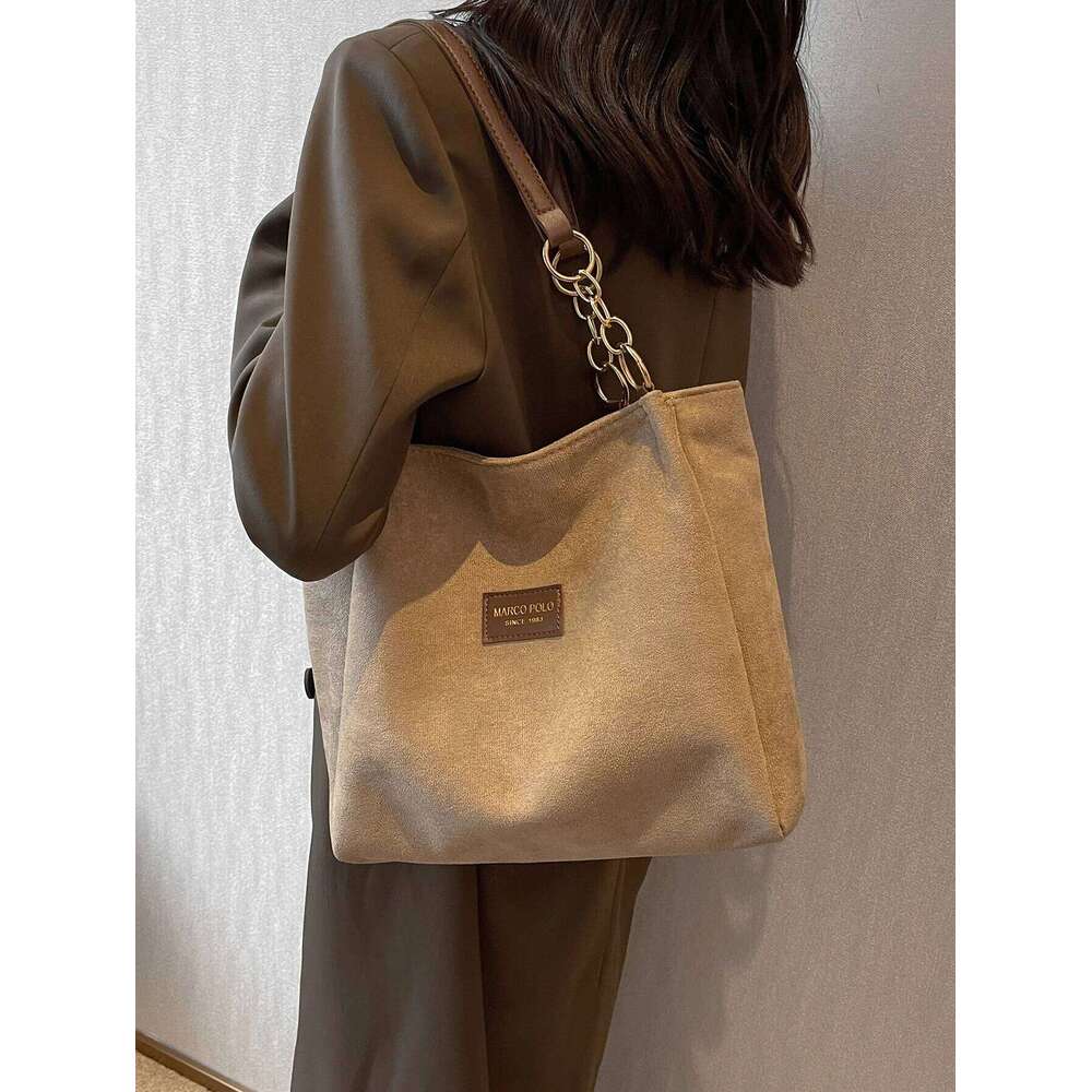Large-Volume Suede Stylish Commuter Tote For Ladies With One Shoulder Bag