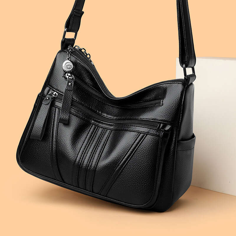Minimalist Solid Color Spring Summer New Versatile Large Capacity Multi-Layer Single Shoulder Crossbody Women's Commuter Mom Bag B5