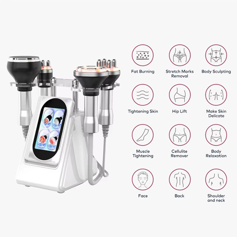 4in1 80k Body Contouring Cavitation Machine Cellulite Removal RF Massager Radio Frequency Skin Tightening Vacuum Lipo Suction Massage Slimming Device 