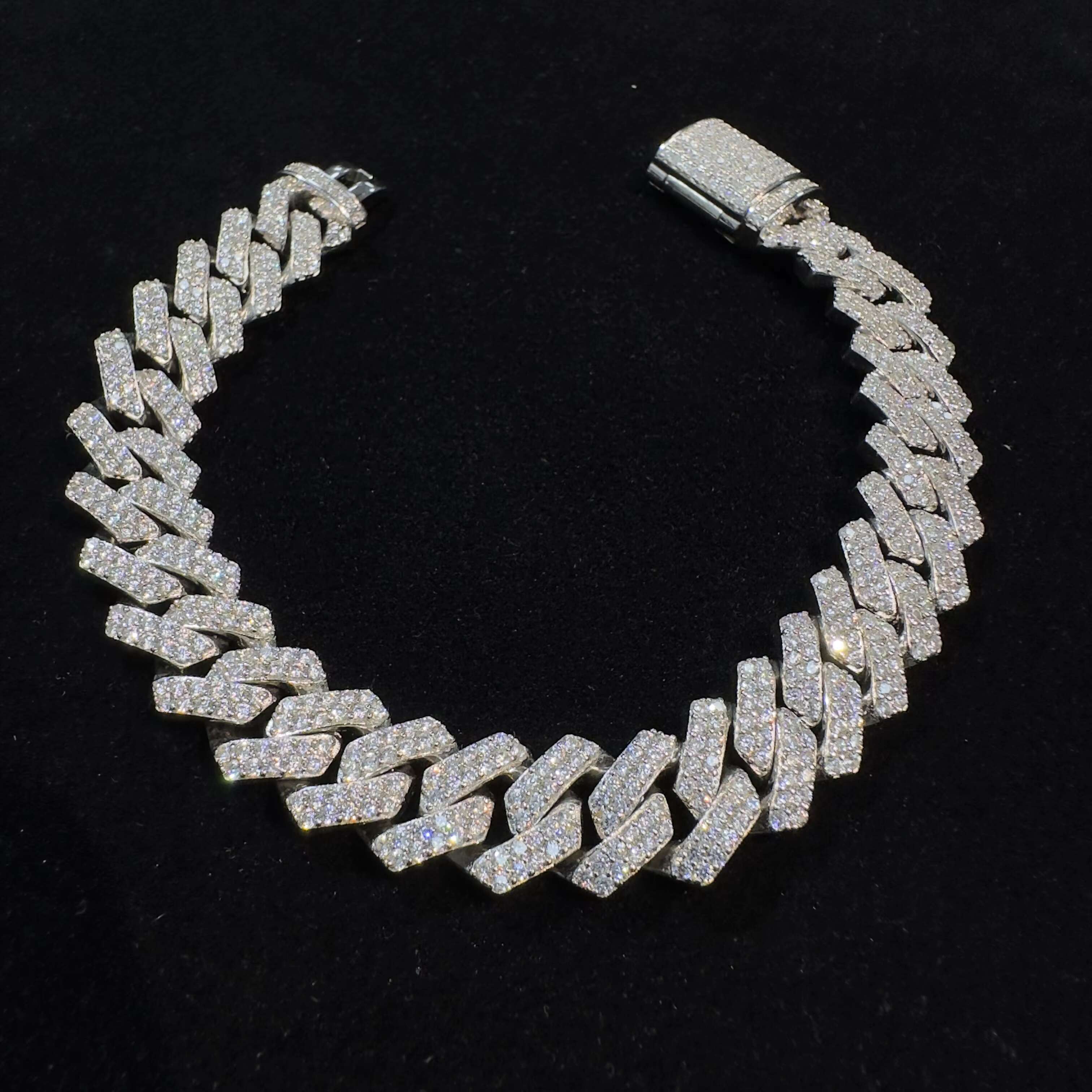 18mm Customizable Double Row Cuban Link Chain Hip Hop Mens Rapper Diamond Pendant Necklace VVS Moissanite Available 18MM