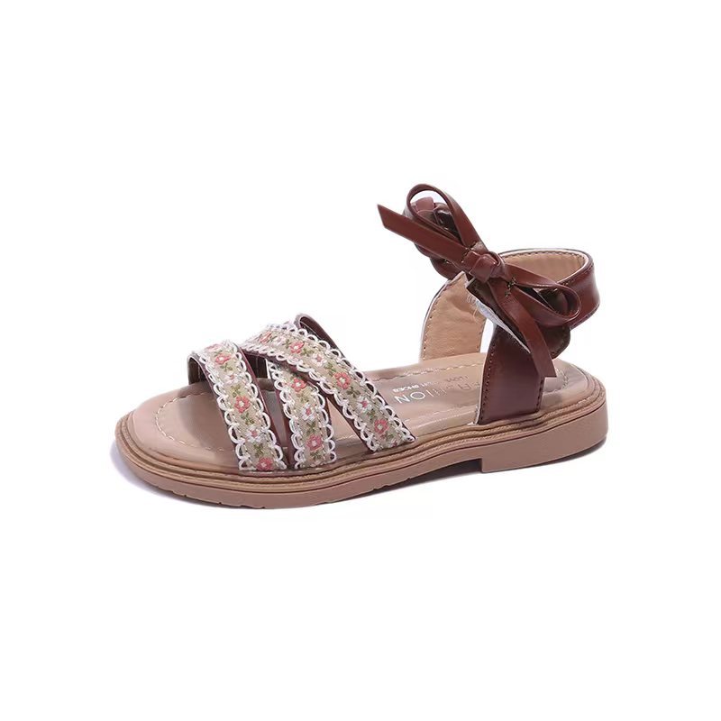Kids Designer Shoes Children's Sandals Girl Summer Sweet Fashion Outdoor Open-toe Flats Beach Shoes Causal Girl Princess Sandals Size 22 - 36 US6