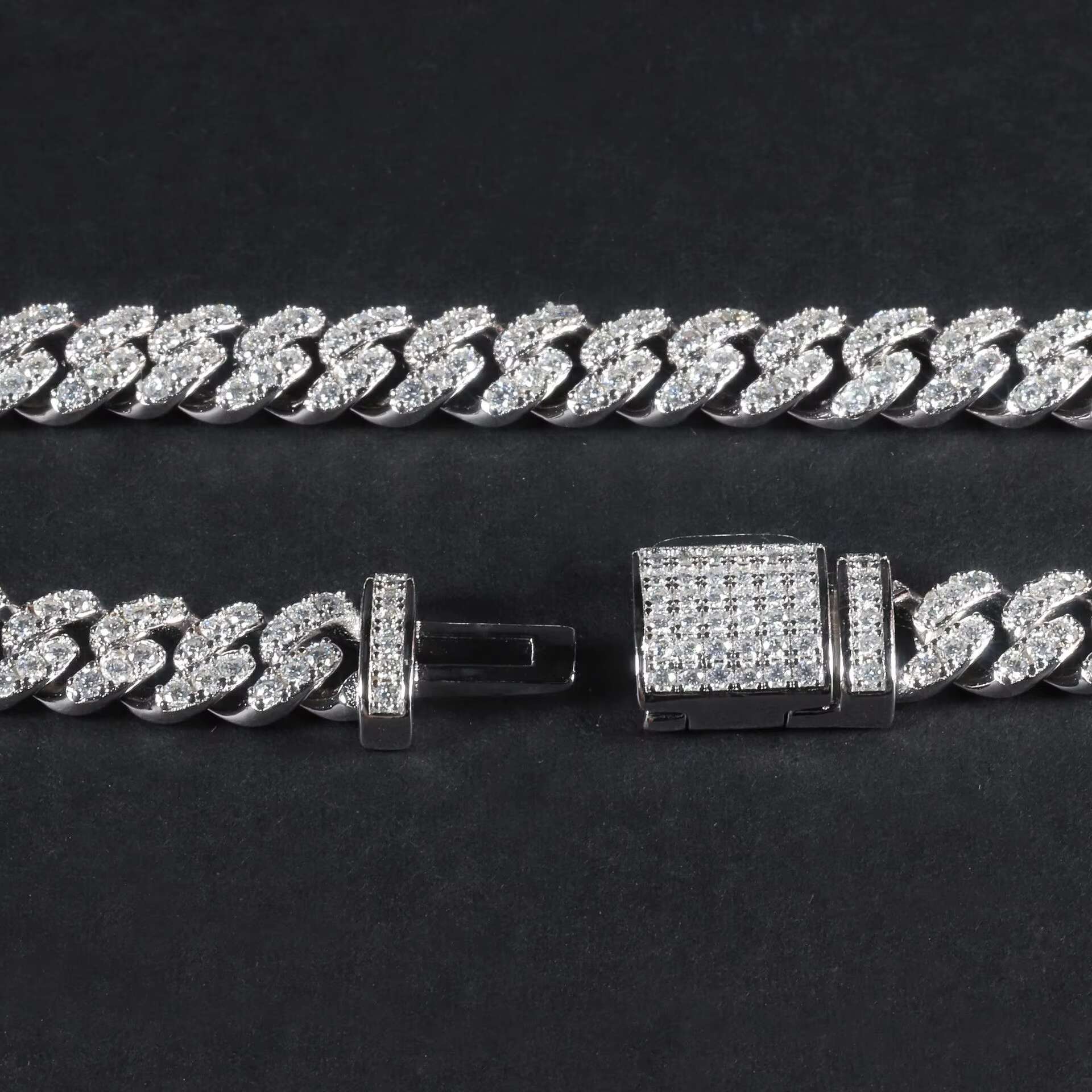 Trendy Personalized Moissanite Necklace 925 Sterling Silver Plated 18k Gold Popular European And American 6mm Cuban Chain