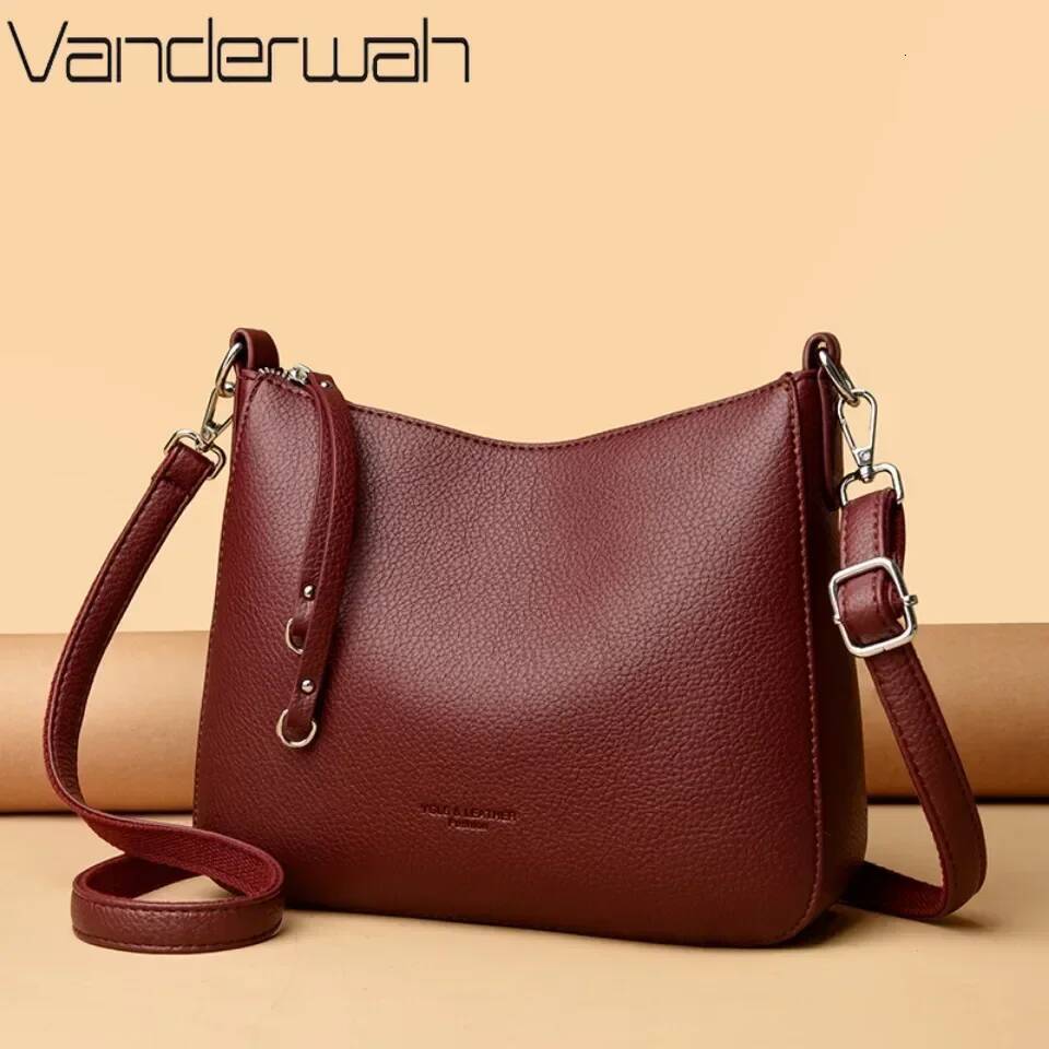 Genuine Brand Women's Soft Leather Shoulder Designer Crossbody Bags Ladies Casual Tote Bag Messenger Commuting Sac