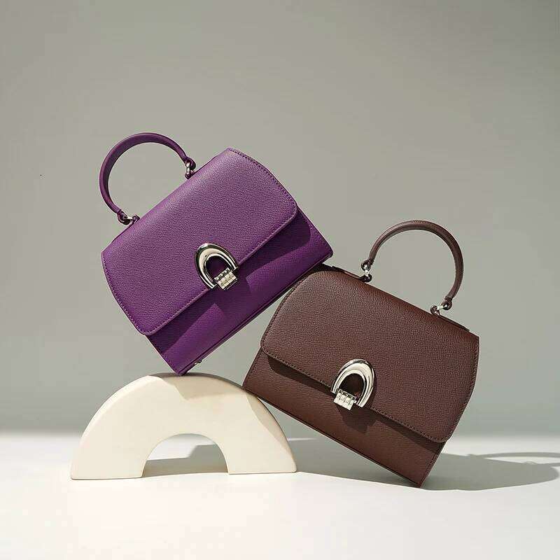 Designer Bag New Women Cowhide Split Leather Handbag Lady Saddle Designer Single Shoulder Crossbody Underarm Bag