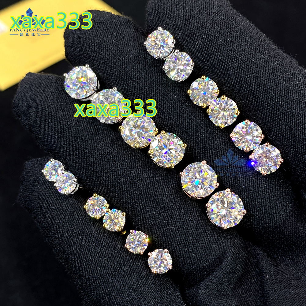 Wholesale 0.5ct 1.0ct 2carat 925 Sterling Silver VVS1 Moissanite Diamond Earring Hypoallergenic Stud Moissanite Earrings