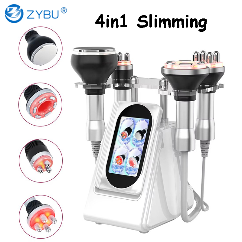 4in1 80k Body Contouring Cavitation Machine Cellulite Removal RF Massager Radio Frequency Skin Tightening Vacuum Lipo Suction Massage Slimming Device 
